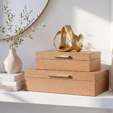 ZICOTO stacked boxes on shelf saving space and adding style