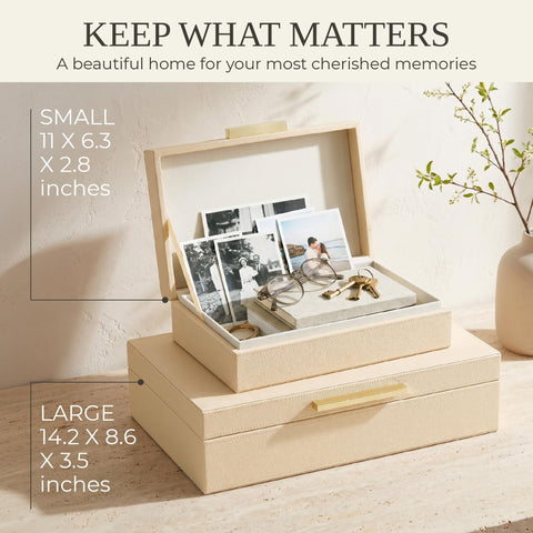 ZICOTO velvet interior lining protecting photos and fragile keepsakes