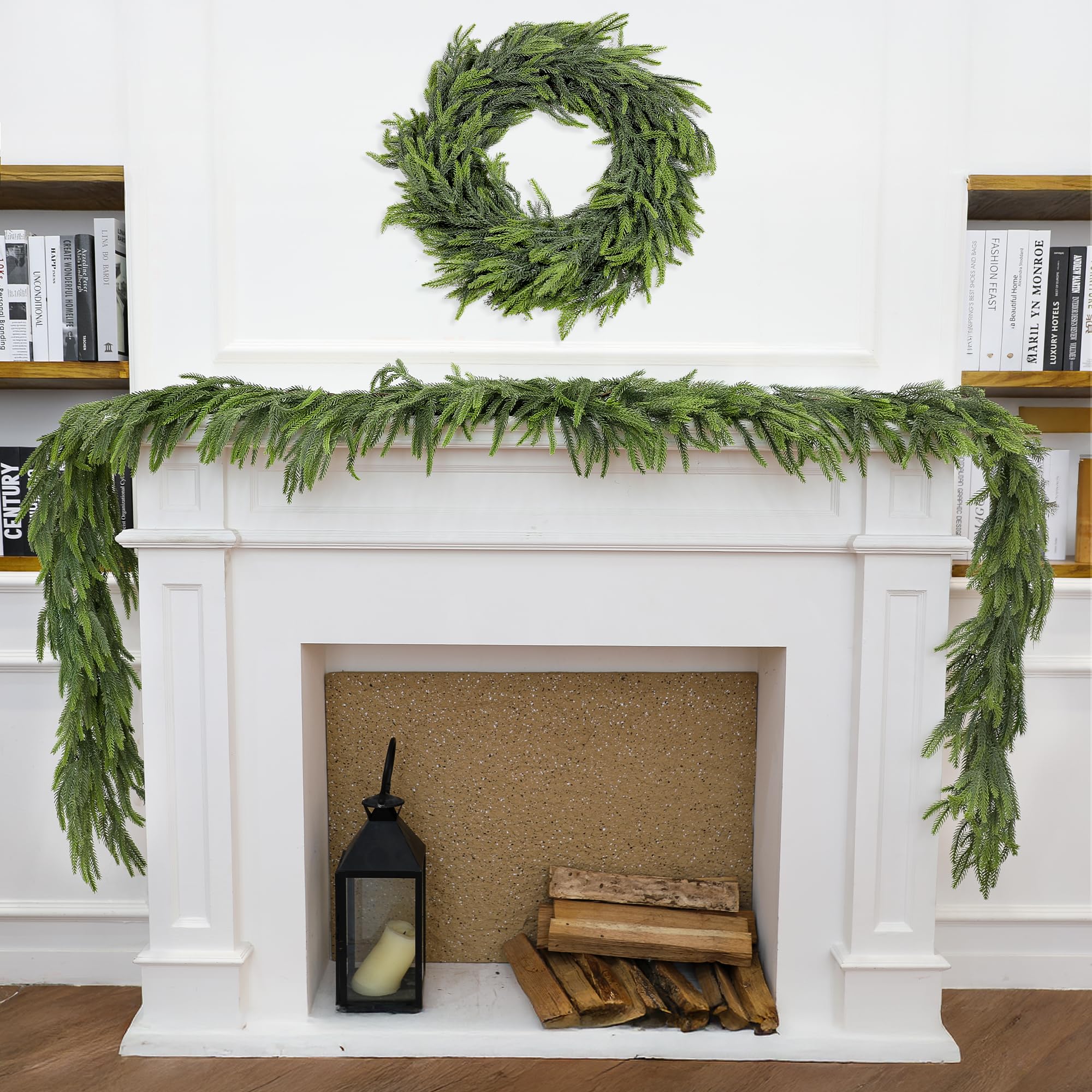 ZIJIN garland wrapped on staircase rail for easy styling
