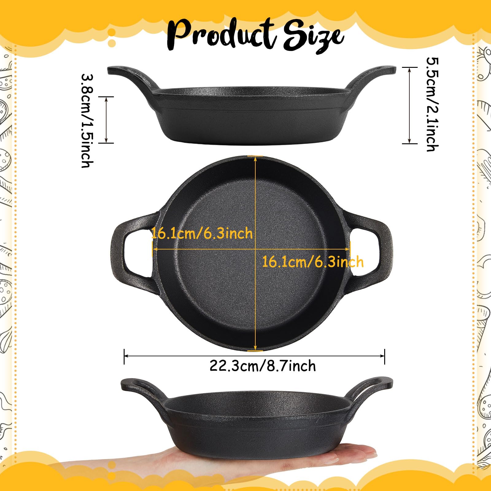 Ziliny top-down view of one skillet highlighting cooking surface and compact size