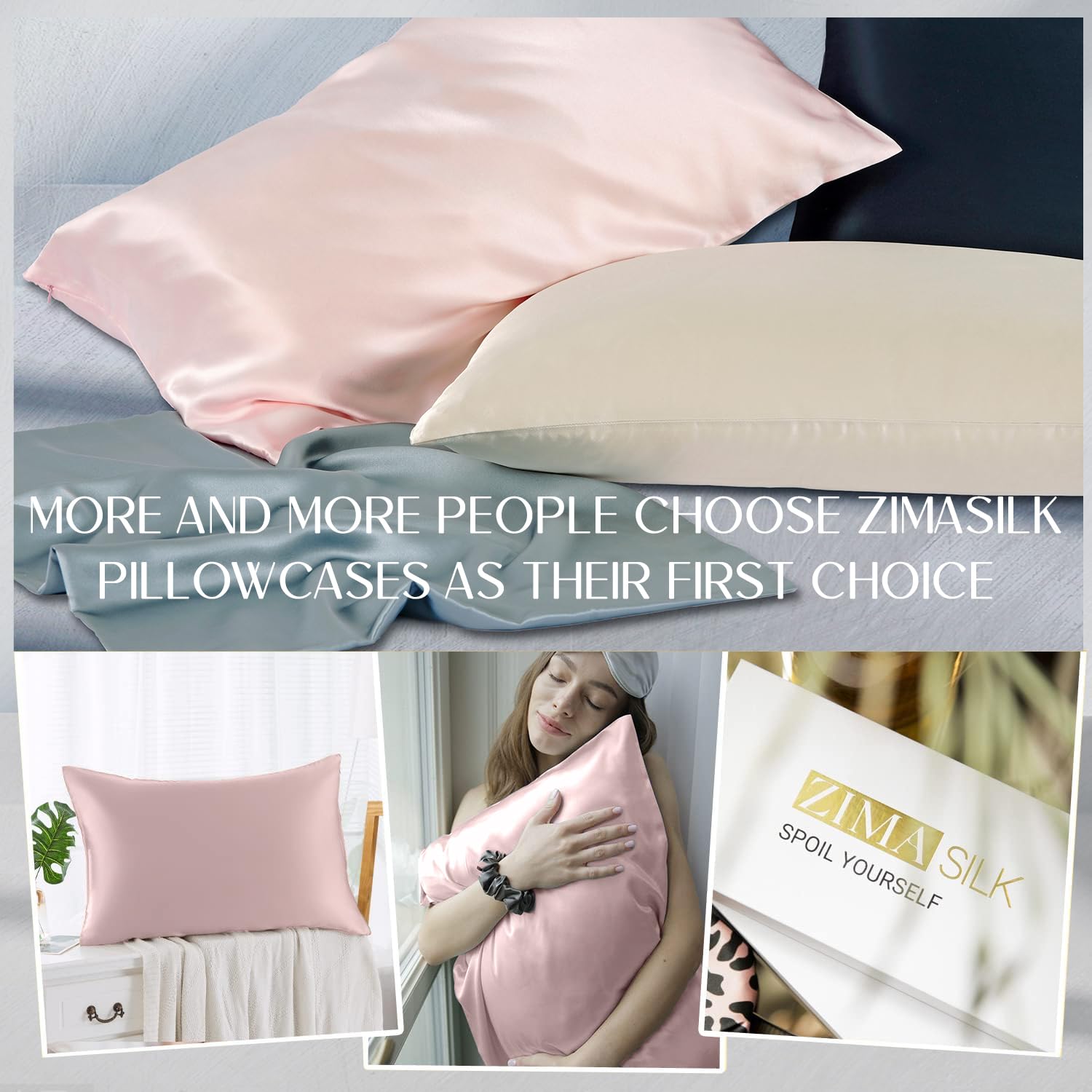 ZIMASILK care instructions tag detail demonstrating easy maintenance guidance