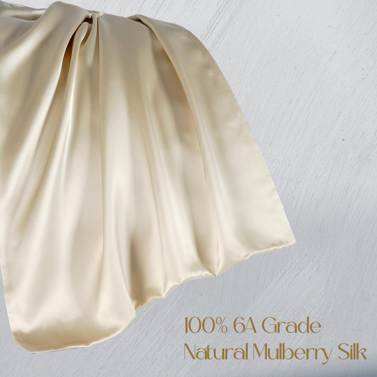 ZIMASILK close-up of silk weave highlighting 19 momme density and durable softness benefit
