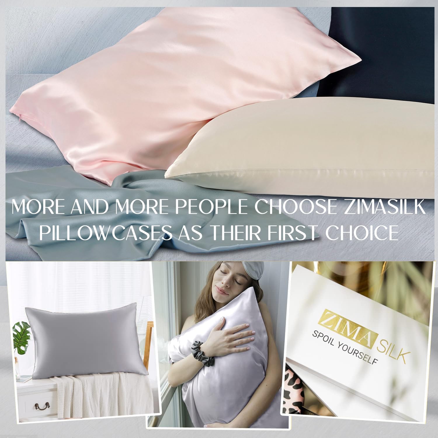 ZIMASILK arranged color range displaying vibrant, fade-resistant shades