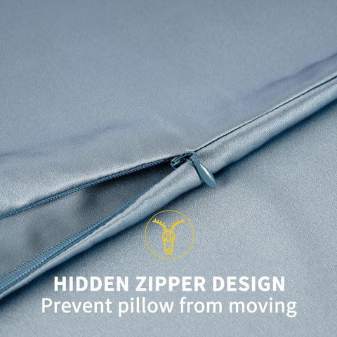 ZIMASILK folded pillowcase with care tag indicating easy maintenance