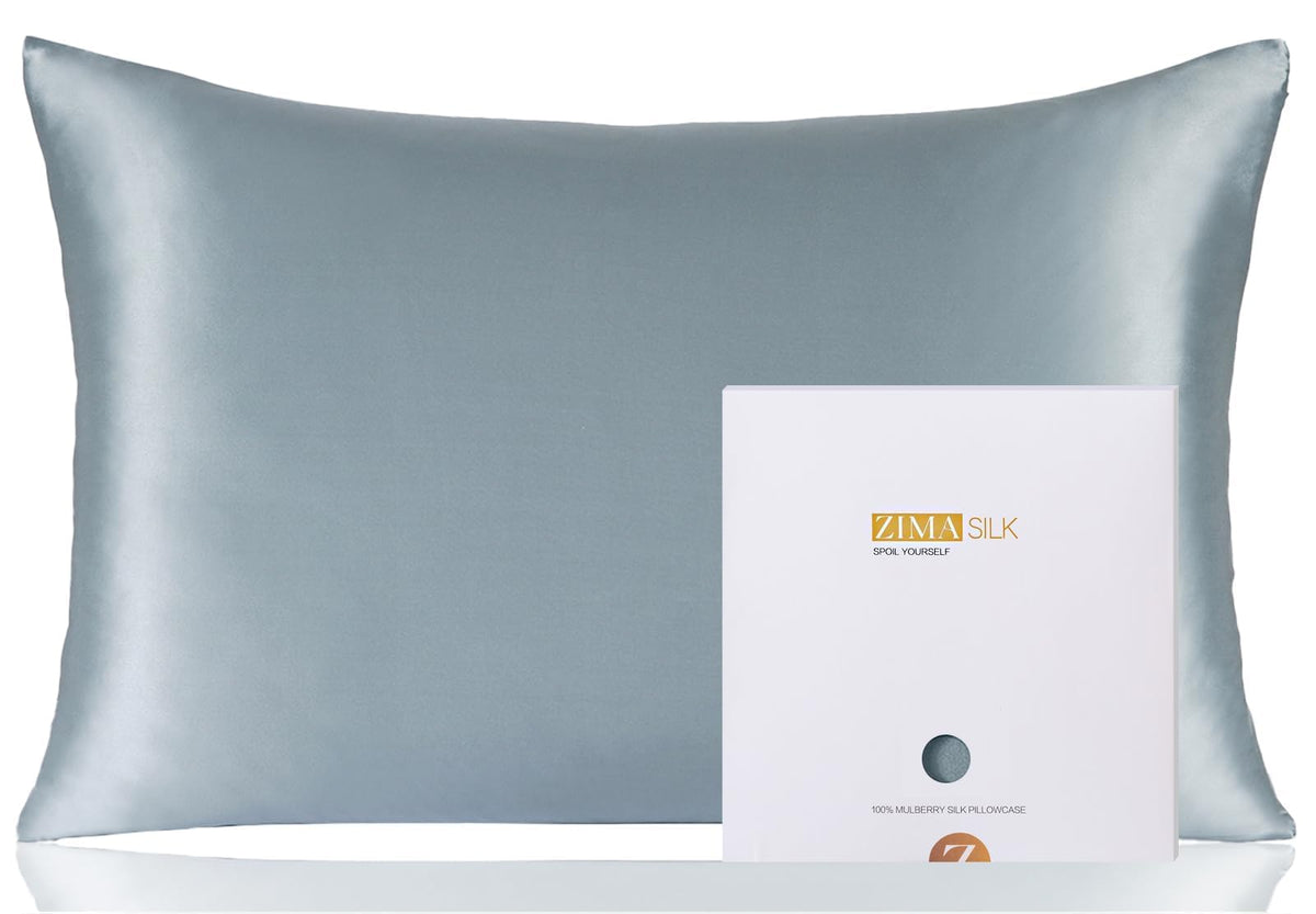 ZIMASILK front view in dusty blue showing luxurious soft finish and elegance