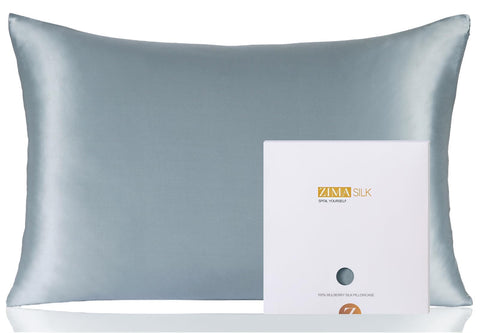 ZIMASILK front view in dusty blue showing luxurious soft finish and elegance