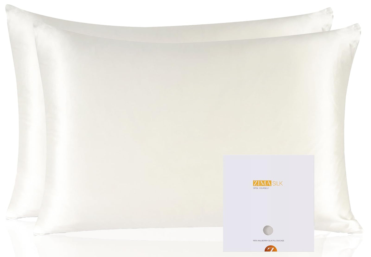 ZIMASILK front view of queen pillowcase showing smooth silk surface and elegant color