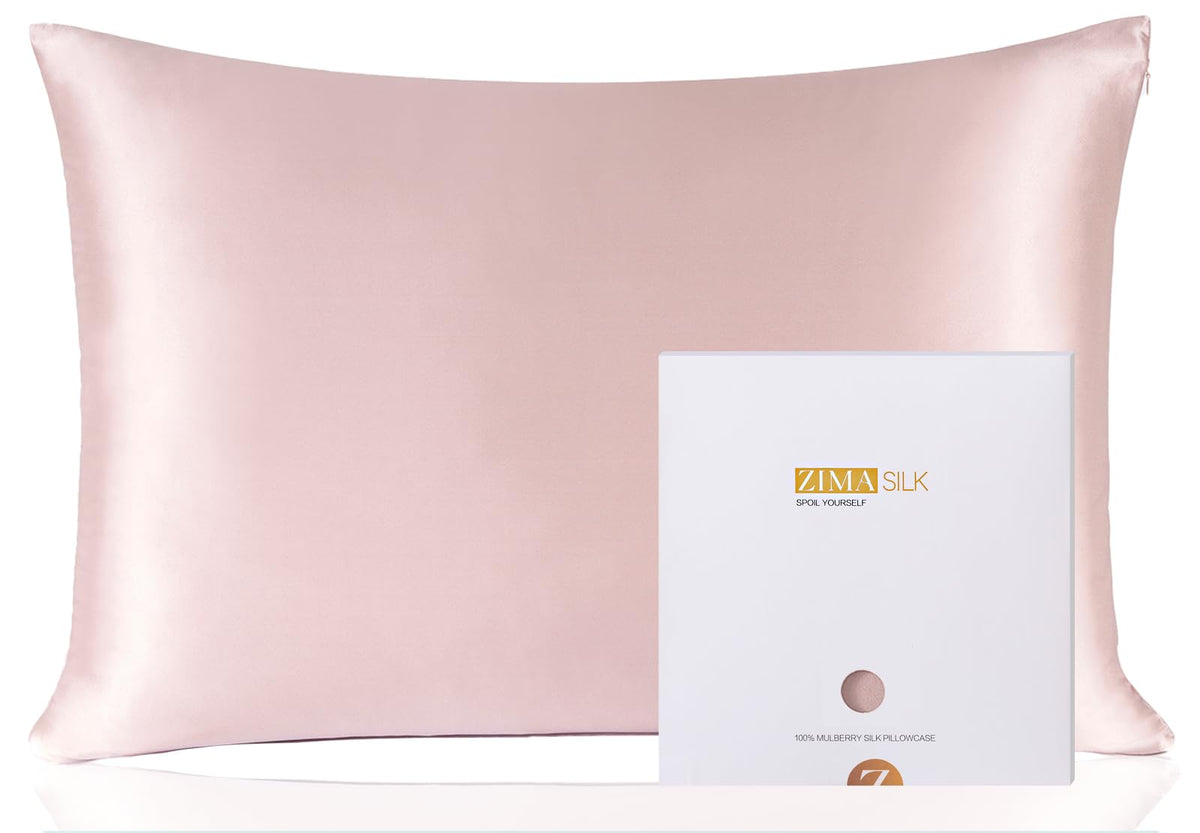 ZIMASILK front view queen silk pillowcase showing smooth finish and luxury feel