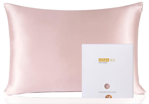 ZIMASILK front view queen silk pillowcase showing smooth finish and luxury feel