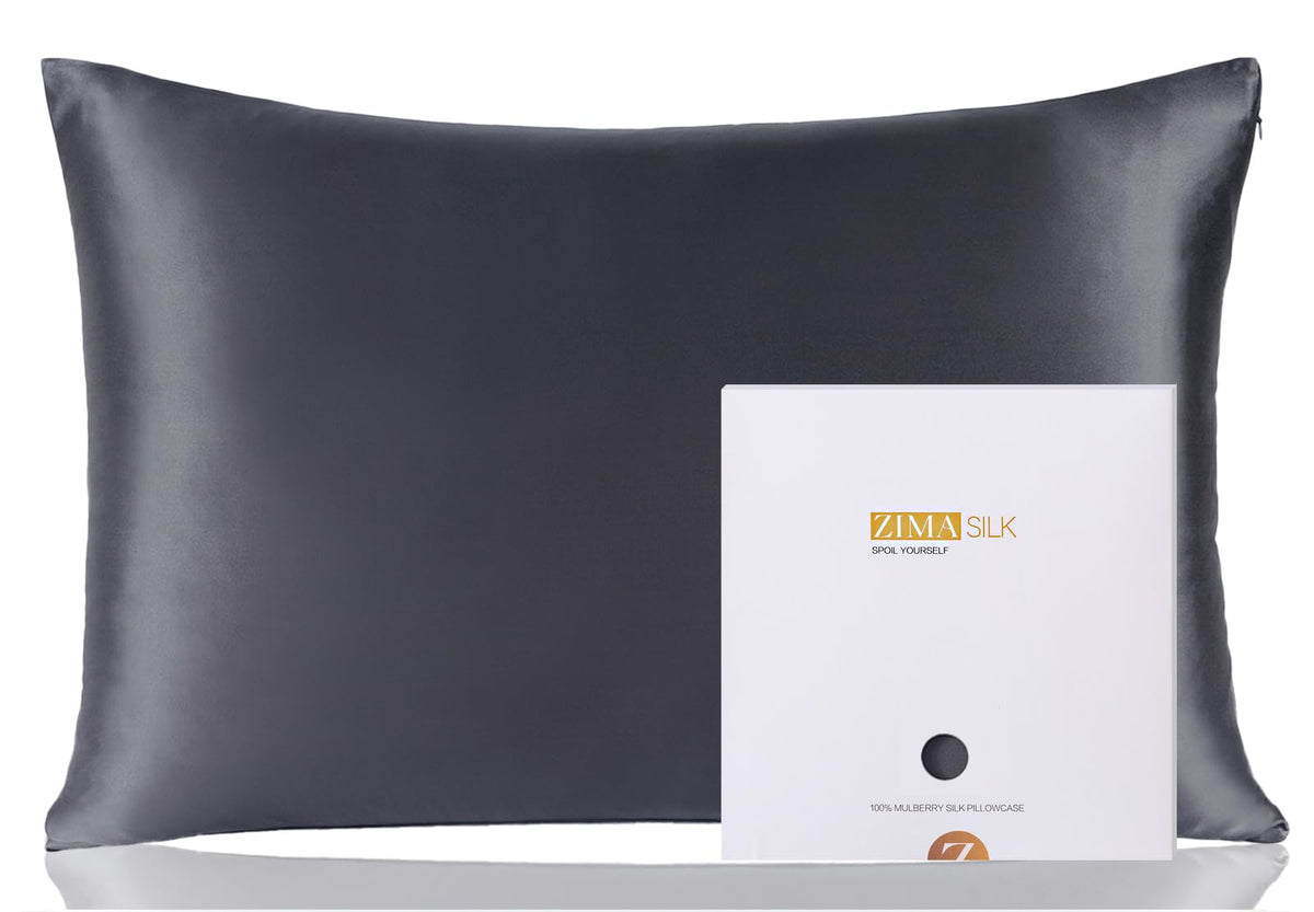 ZIMASILK front view of the silk pillowcase showing smooth finish and luxury feel