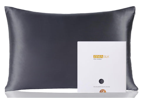 ZIMASILK front view of the silk pillowcase showing smooth finish and luxury feel