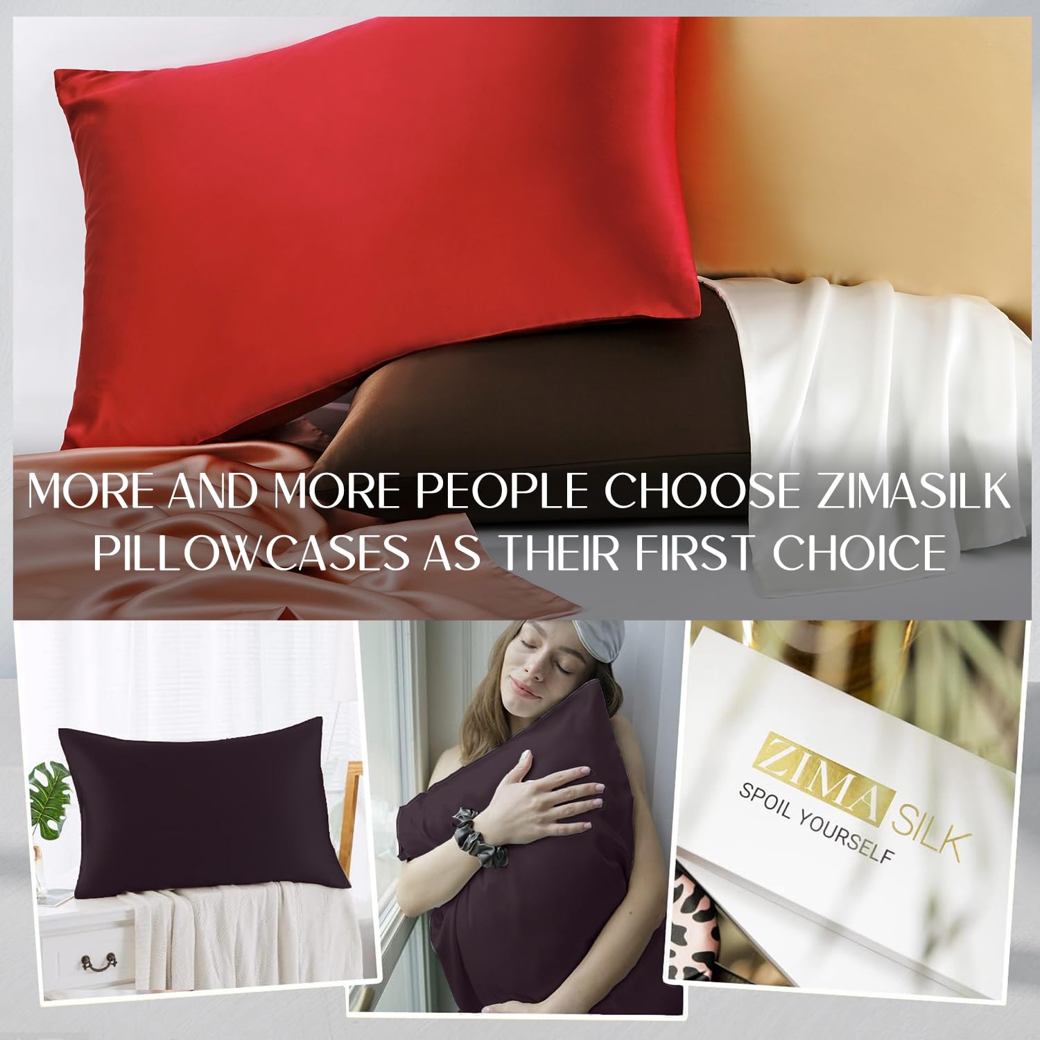 ZIMASILK silk surface with hair strands demonstrating reduced friction benefit