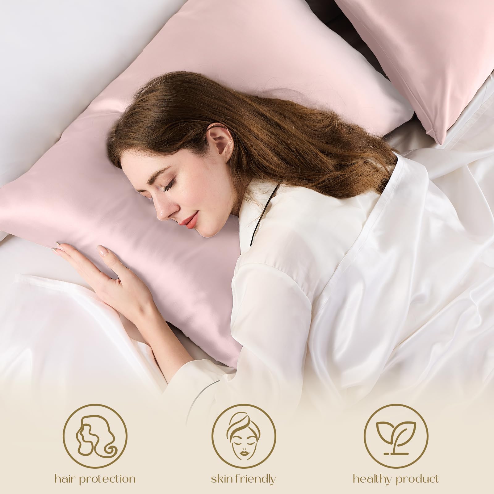 ZIMASILK pillowcase with hair sample showing reduced tangles and less breakage
