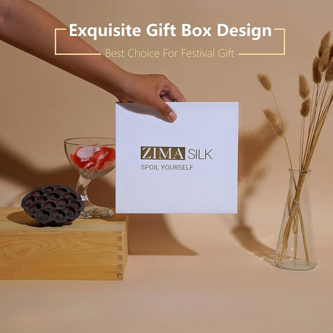 ZIMASILK pillowcase in a bedside routine setting showing night comfort benefit: sleep-friendly luxury
