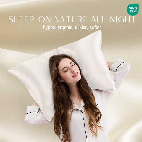 ZIMASILK lifestyle shot of person resting on pillowcase demonstrating reduced friction