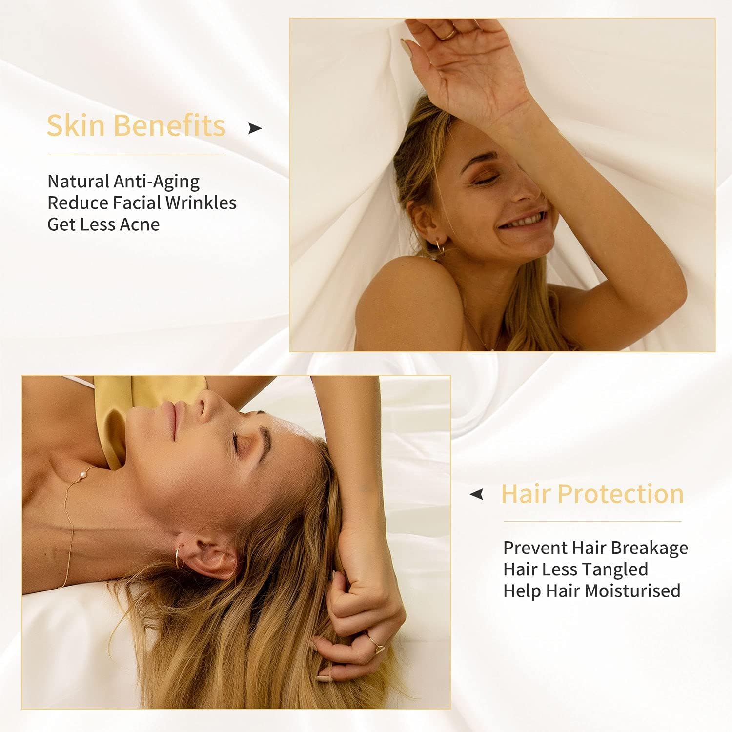 ZIMASILK pillowcase on a made bed demonstrating drape benefit: breathable elegant look