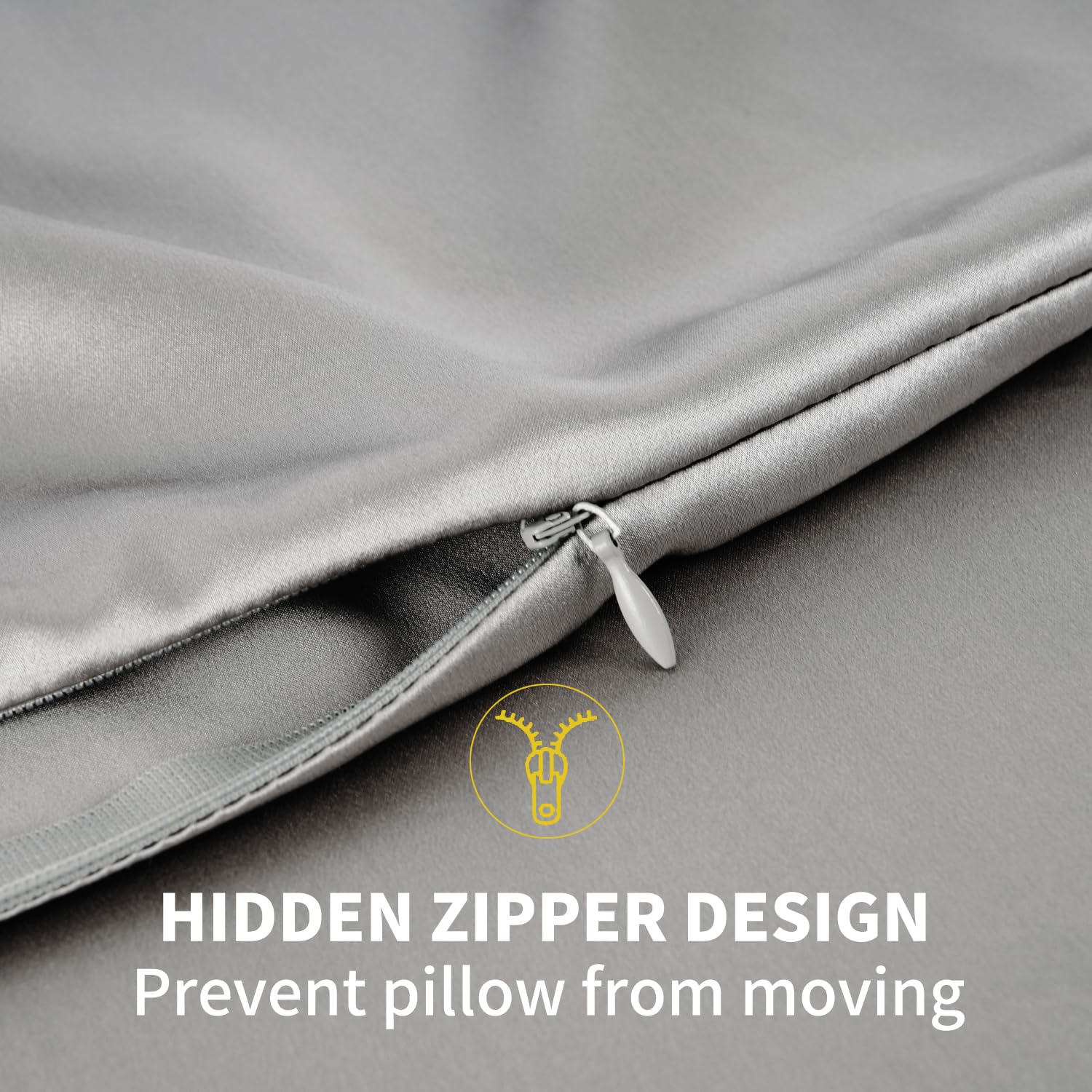 ZIMASILK care label and packaging close-up showing easy maintenance guidance