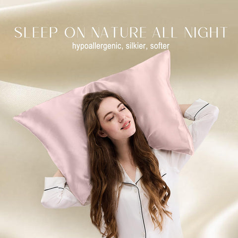 ZIMASILK pillowcase styled on made bed conveying comfort and elegant bedroom decor