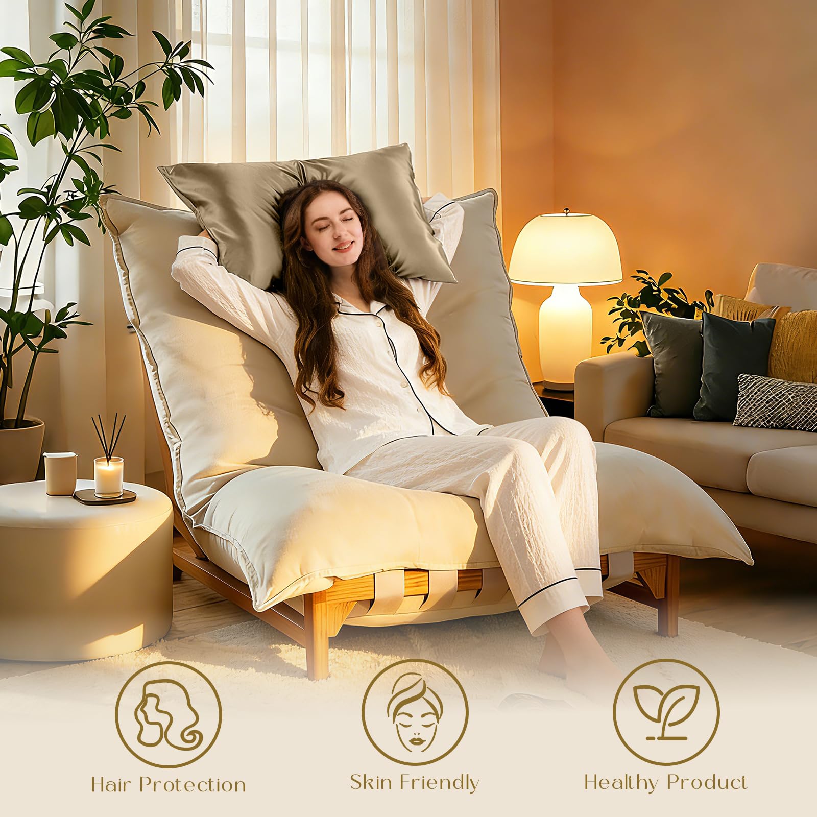 ZIMASILK pillowcase fitted on a pillow demonstrating breathable, cool sleep benefit