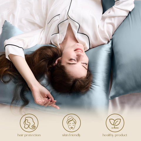 ZIMASILK pillowcase on queen pillow showing correct size and fit benefit