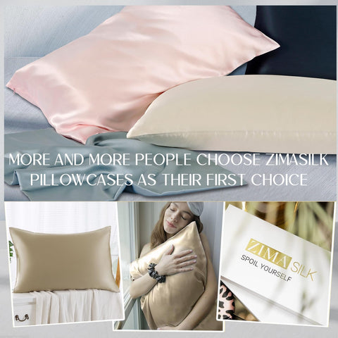 ZIMASILK standard pillow beside ruler for clear size and scale reference