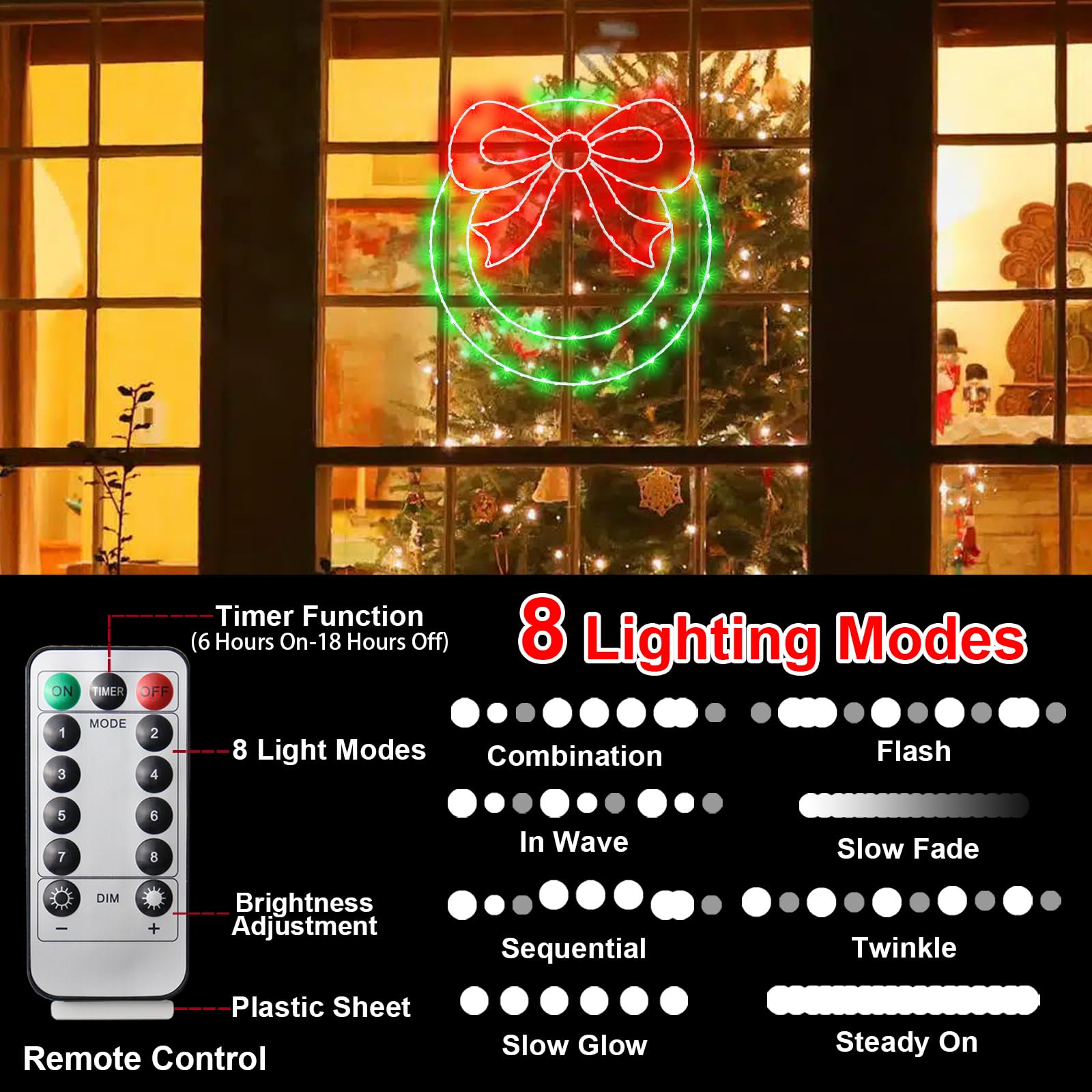 Zimati wreath beside a ruler showing 14-inch size for easy scale and ideal window coverage