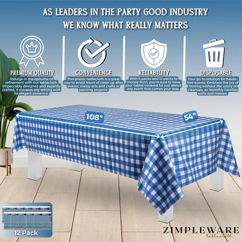 ZIMPLEWARE draped on 8ft table demonstrating full coverage and neat overhang