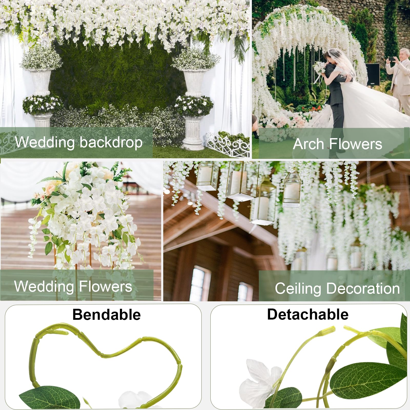 ZINHO hanging on a wedding arch creating instant romantic backdrop