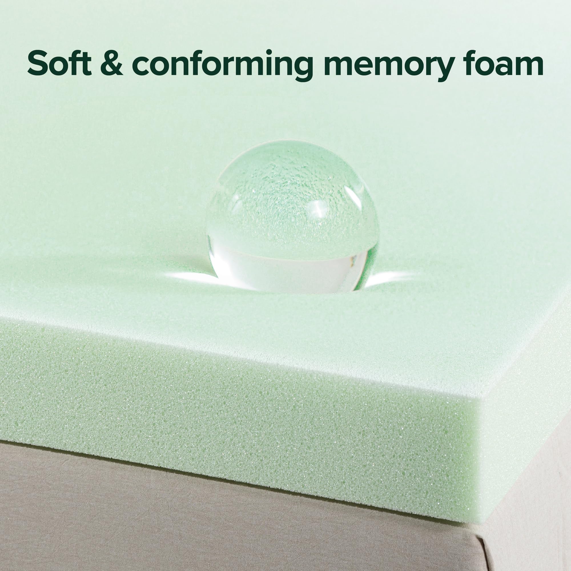 Zinus close-up memory foam texture showing contouring comfort