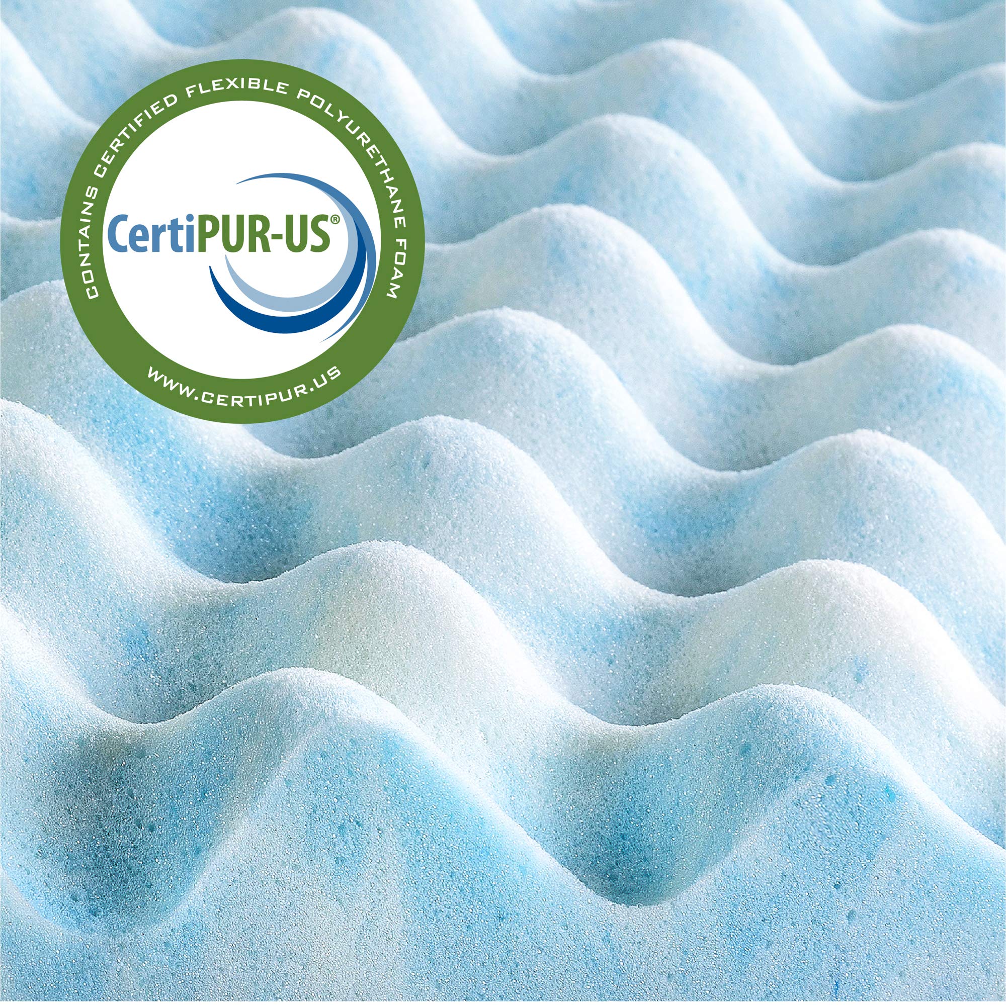 Zinus close-up of convoluted surface improving airflow and cooling