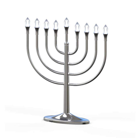 Zion Judaica base detail showing push-button lighting control and stability