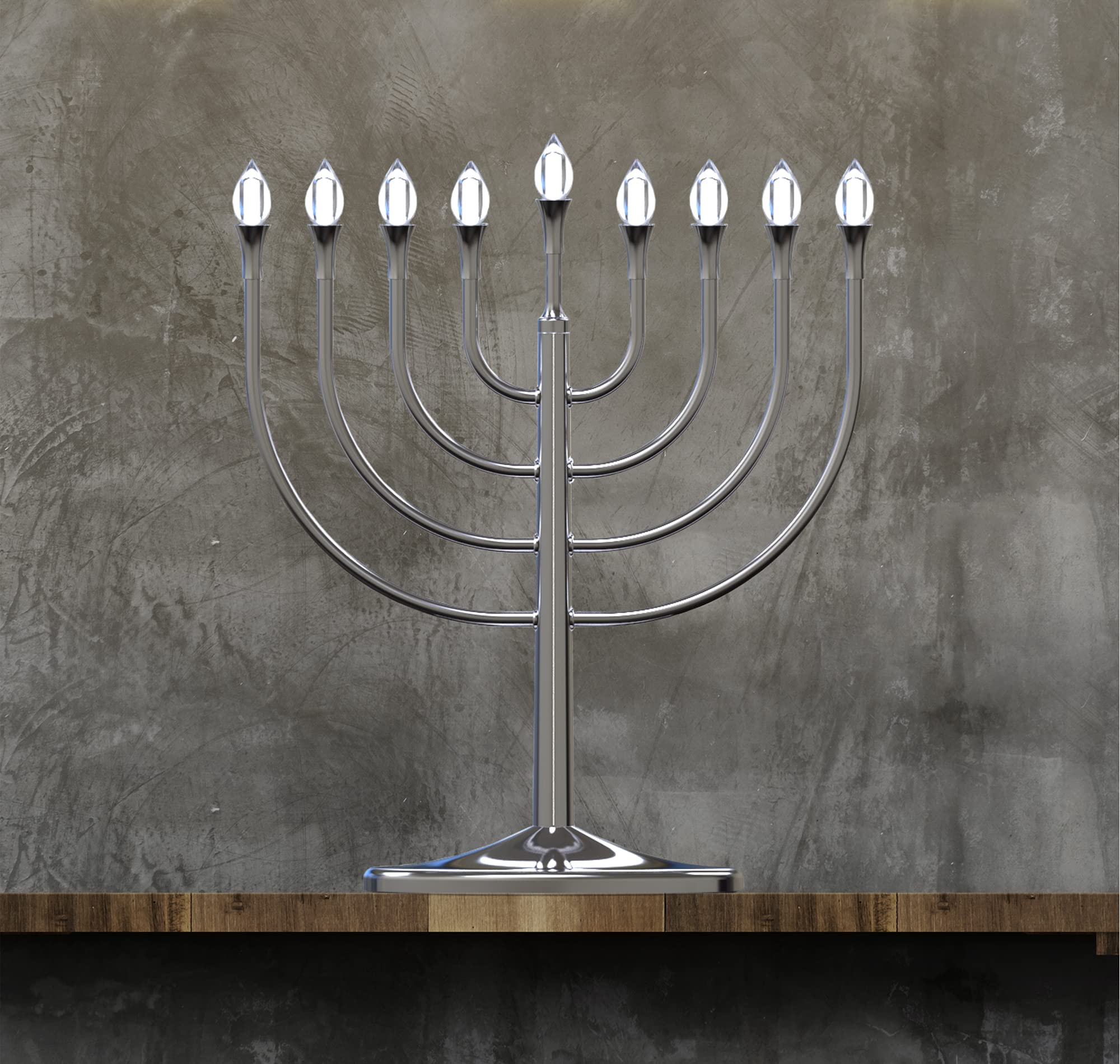 Zion Judaica menorah in a lobby setting adding safe festive ambiance