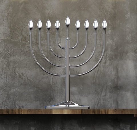Zion Judaica menorah in a lobby setting adding safe festive ambiance