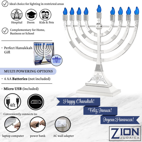 Zion Judaica neatly packaged with included 4-foot USB cable for immediate use