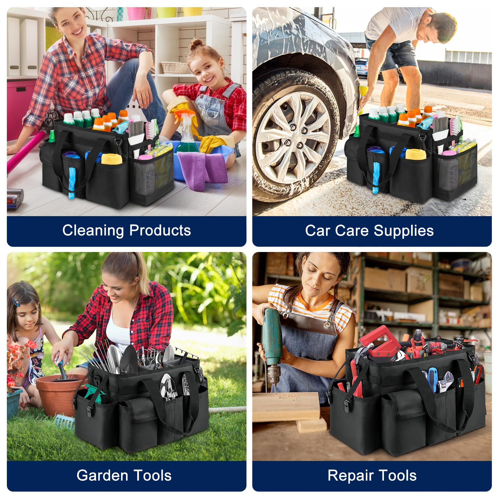 ZIOZERTT cleaning caddy in use during room cleaning for efficiency