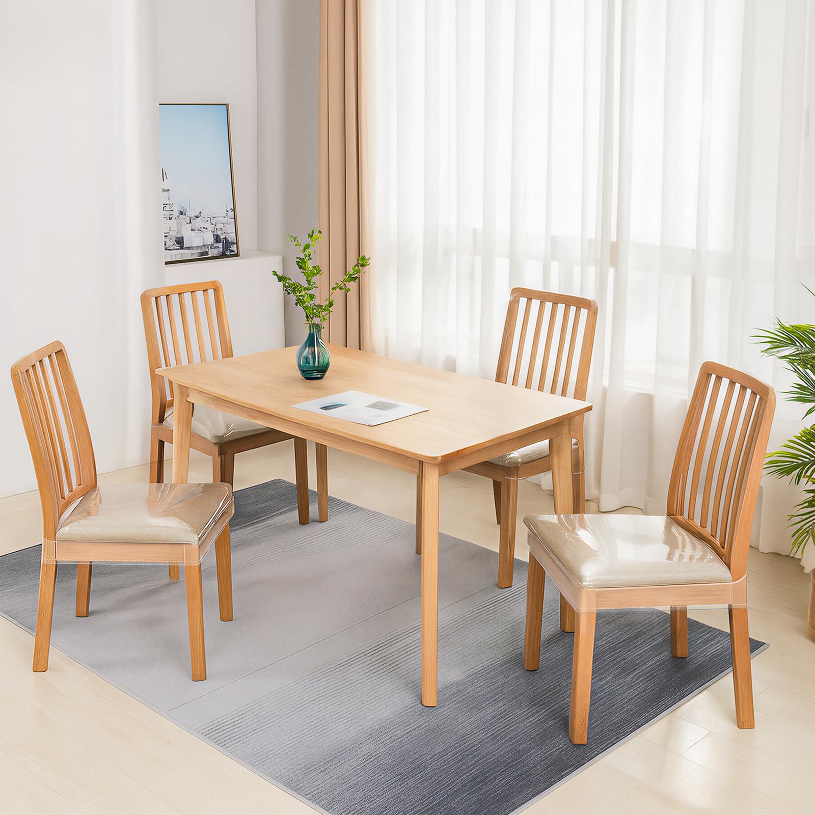 Zipcase on family dining chair during meal protects upholstery from spills