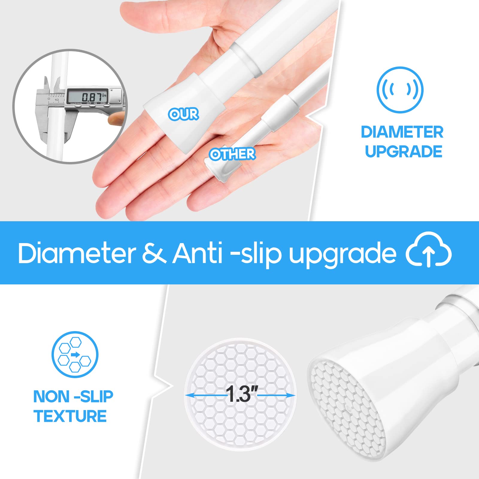 ZipGlo iron material texture highlighting rust-resistant white finish