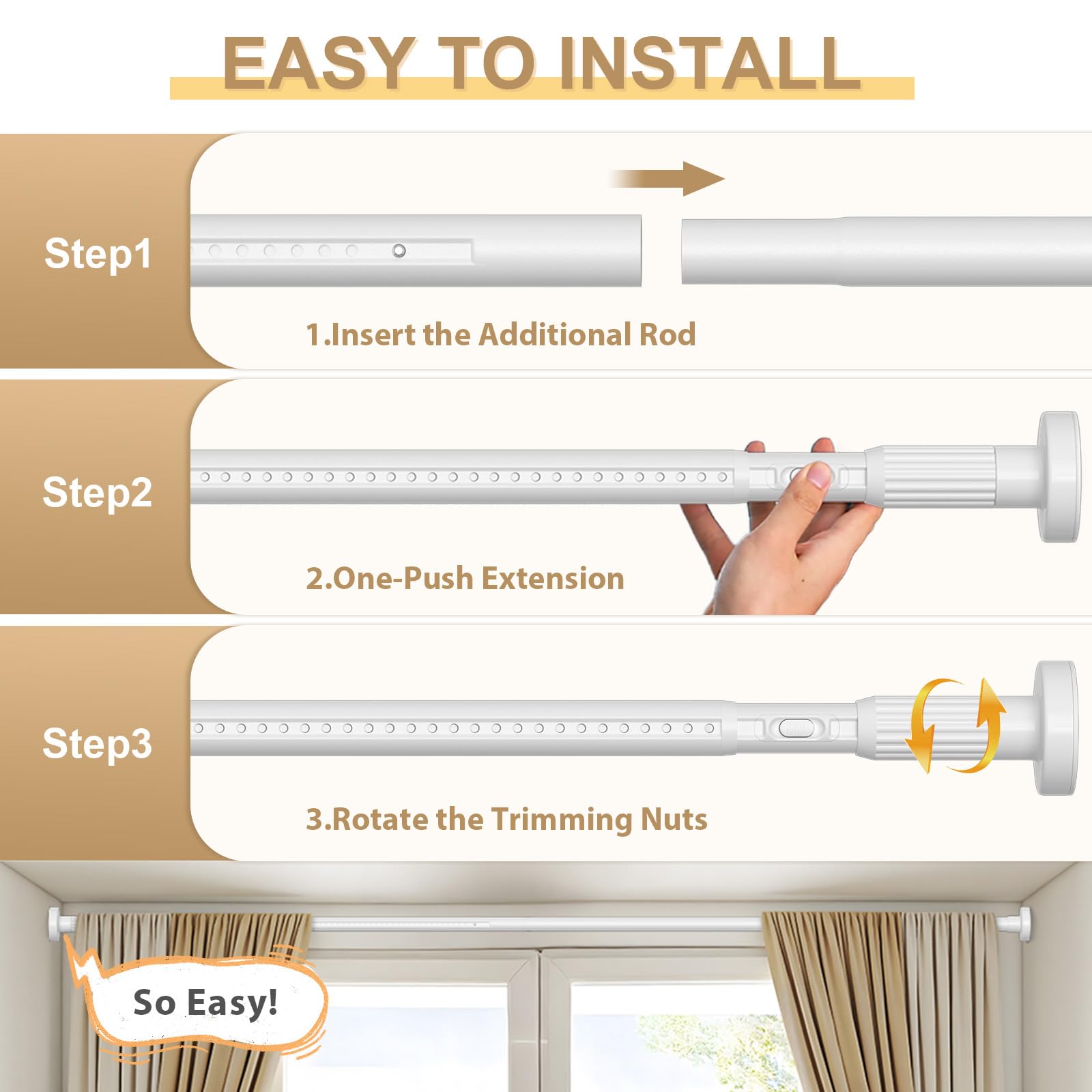 ZipGlo on a covered patio holding outdoor curtains, durable for sheltered outdoor use