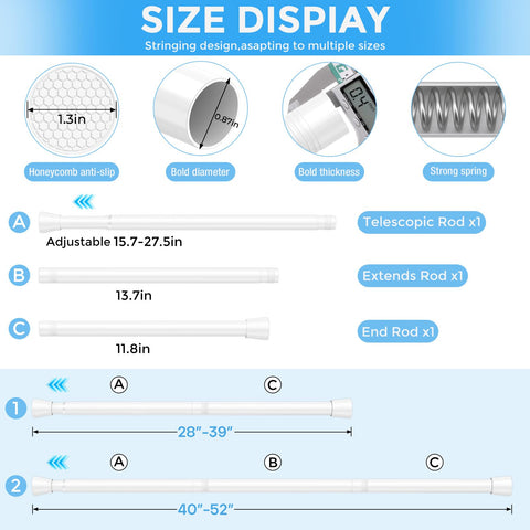 ZipGlo tension rod holding closet curtains creating organized storage