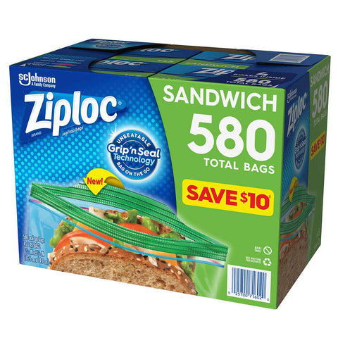 Ziploc bags on kitchen counter holding snacks for organized meal prep