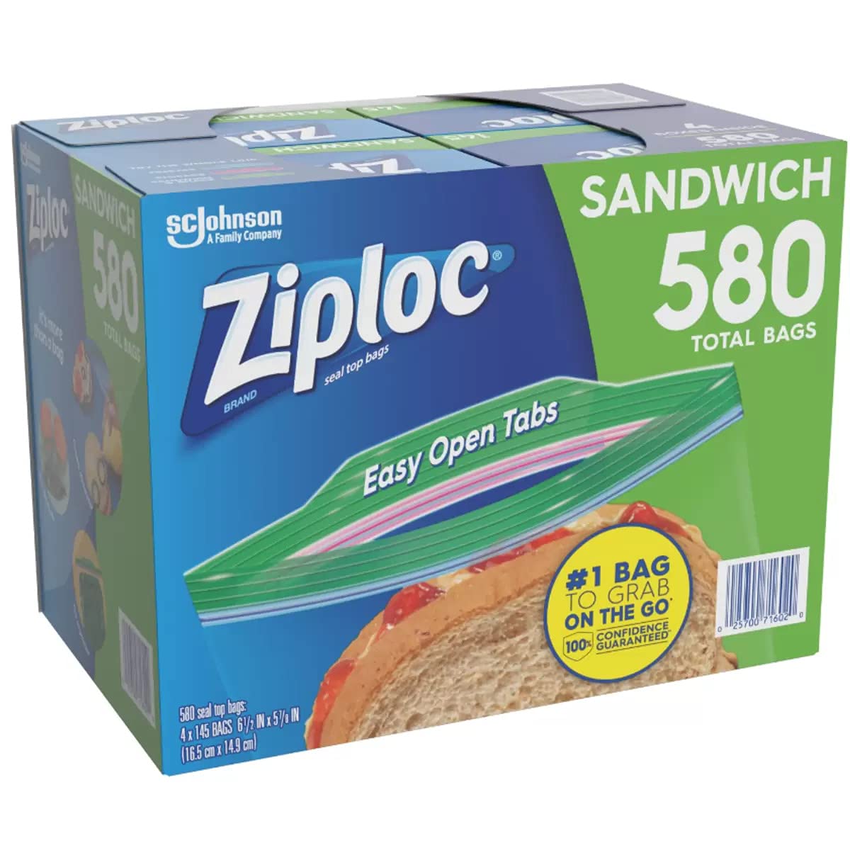Ziploc close-up of easy-open tab demonstrating quick one-handed opening