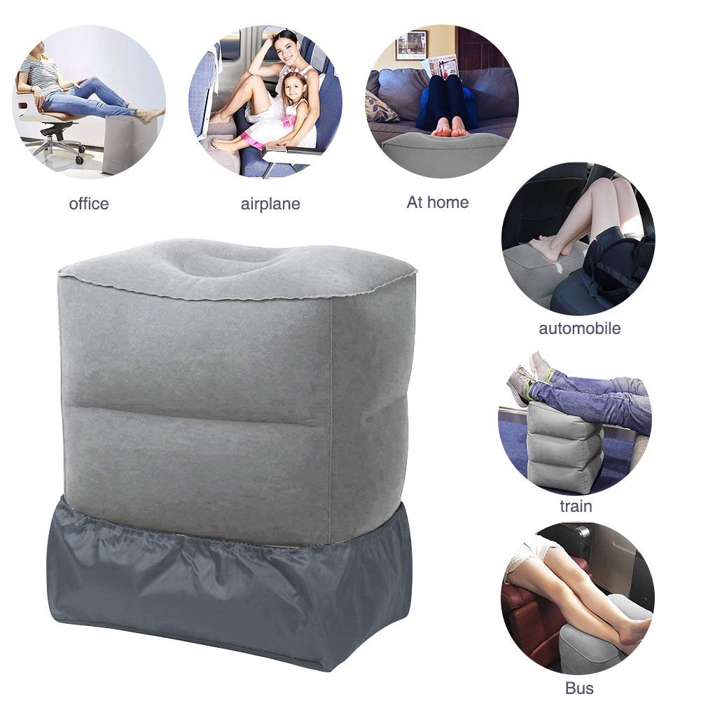 ZIQIAN inflated three-tier footrest in airplane enhancing leg support