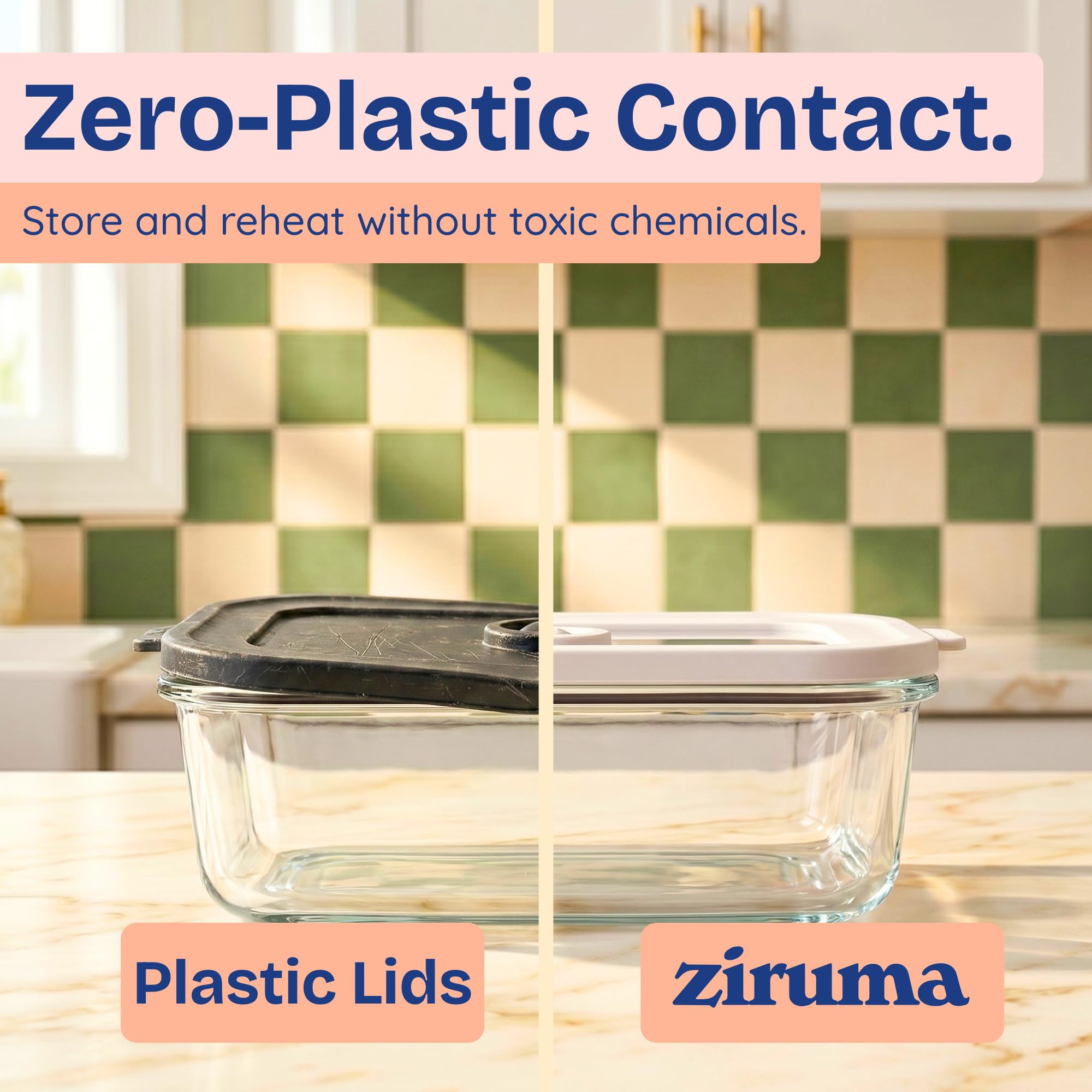 ziruma container filled meal top view for easy meal identification