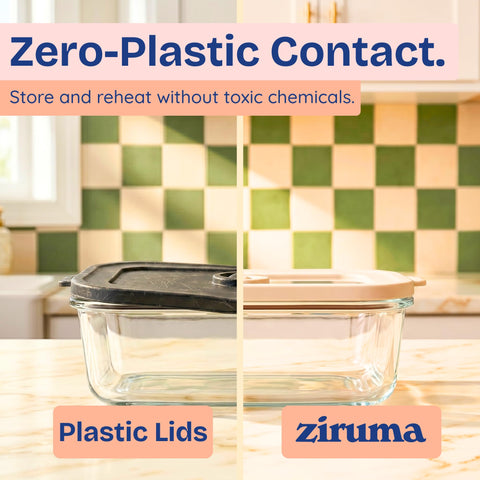 ziruma 35 oz container filled with meal demonstrating portion size