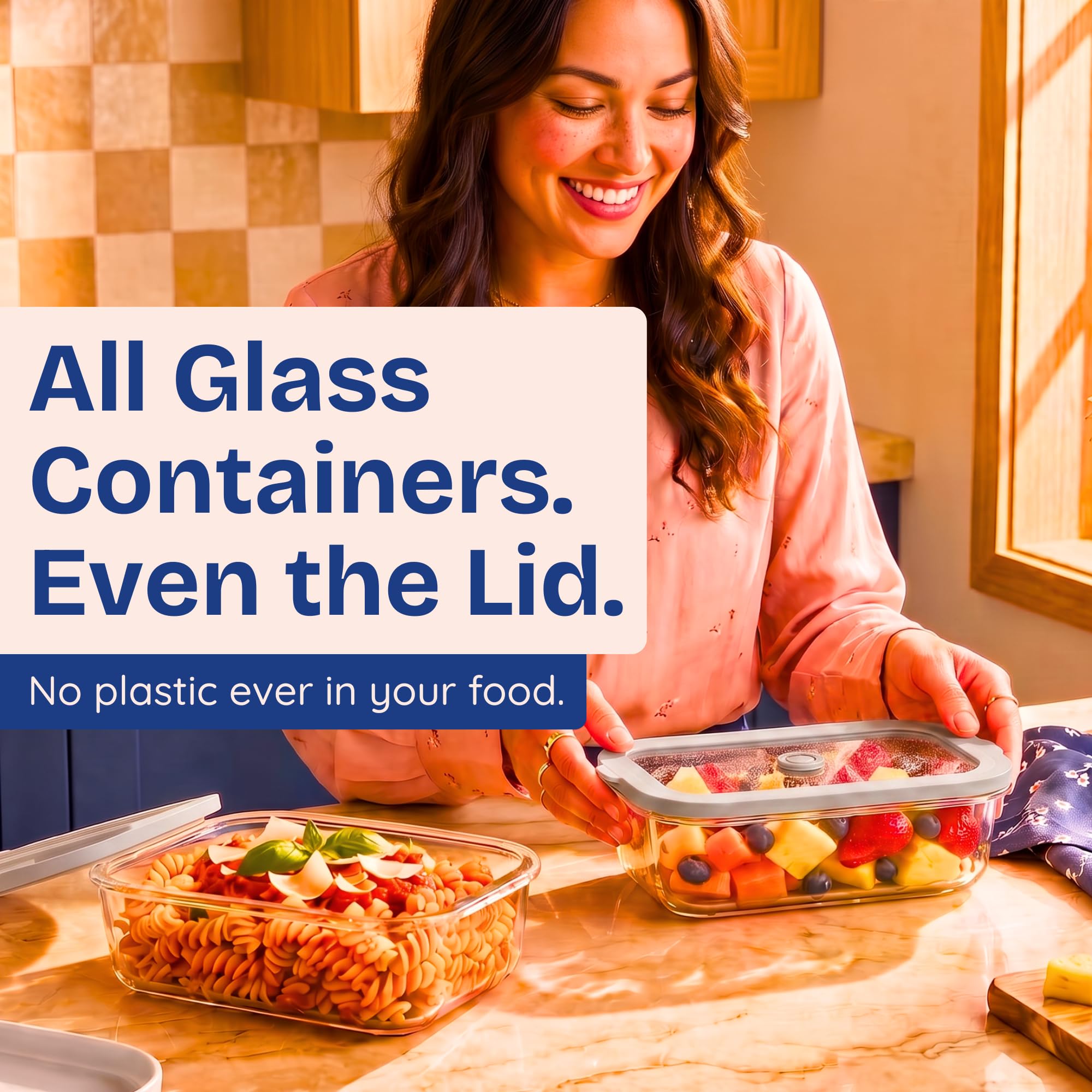 ziruma lid close-up showing airtight glass seal for freshness