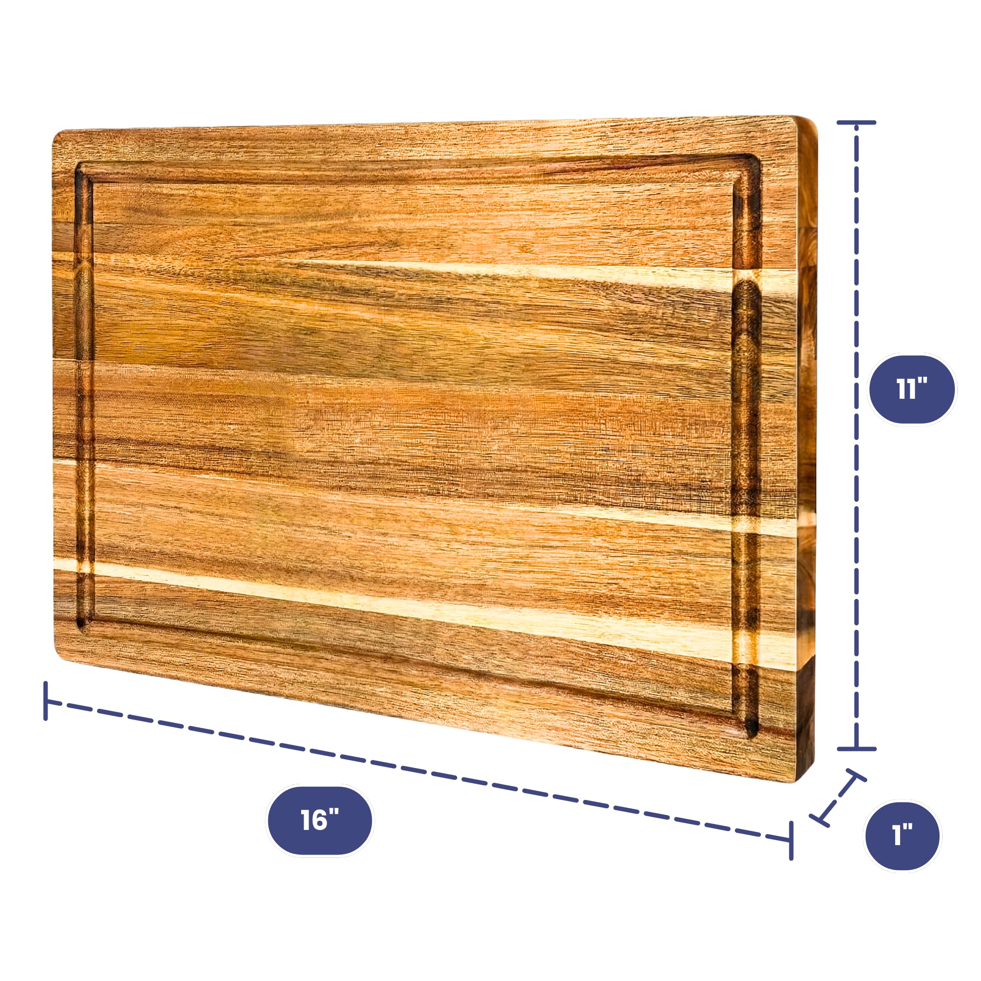 Ziruma board next to utensils for scale showing 16x11 inch practical kitchen size