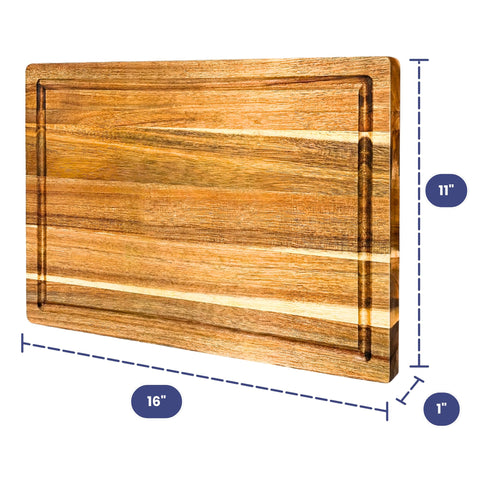 Ziruma board next to utensils for scale showing 16x11 inch practical kitchen size