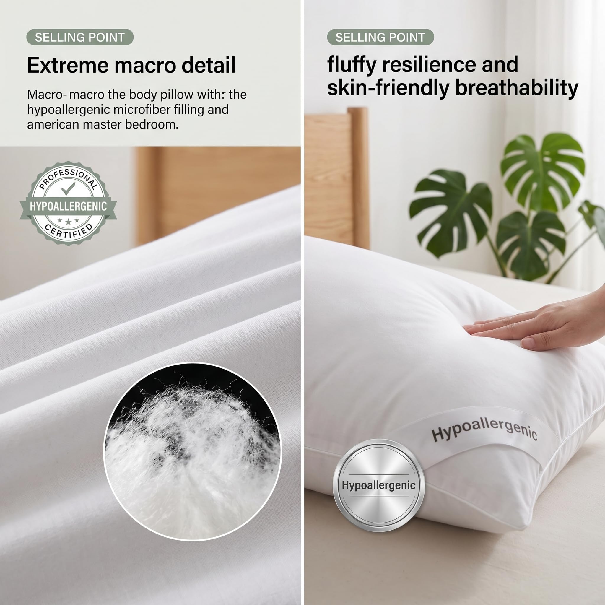 Zituop body pillow being hugged in bedroom offering comfort benefit