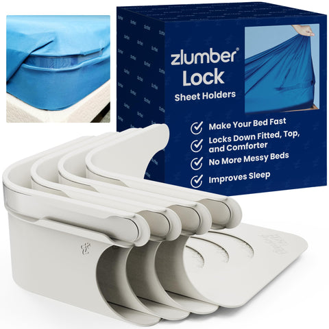 Zlumber front packaging showing product and benefit of secure sheets