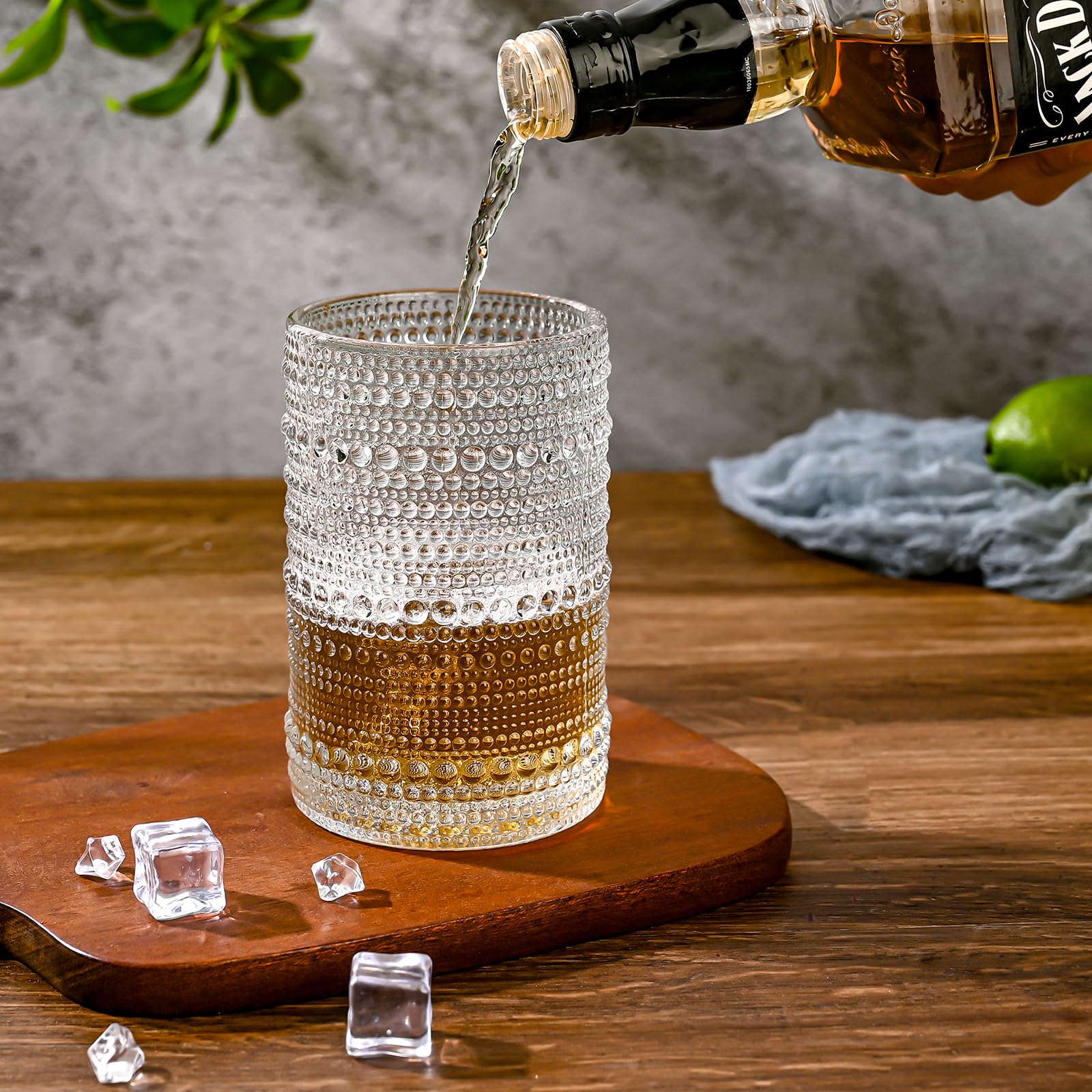 ZMOWIPDL glasses filled with iced coffee and cocktails, appealing presentation